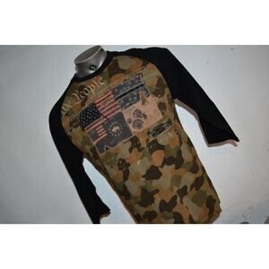 Winchester Shirt Size Large Mens USA‎ American Flag Green Camouflage